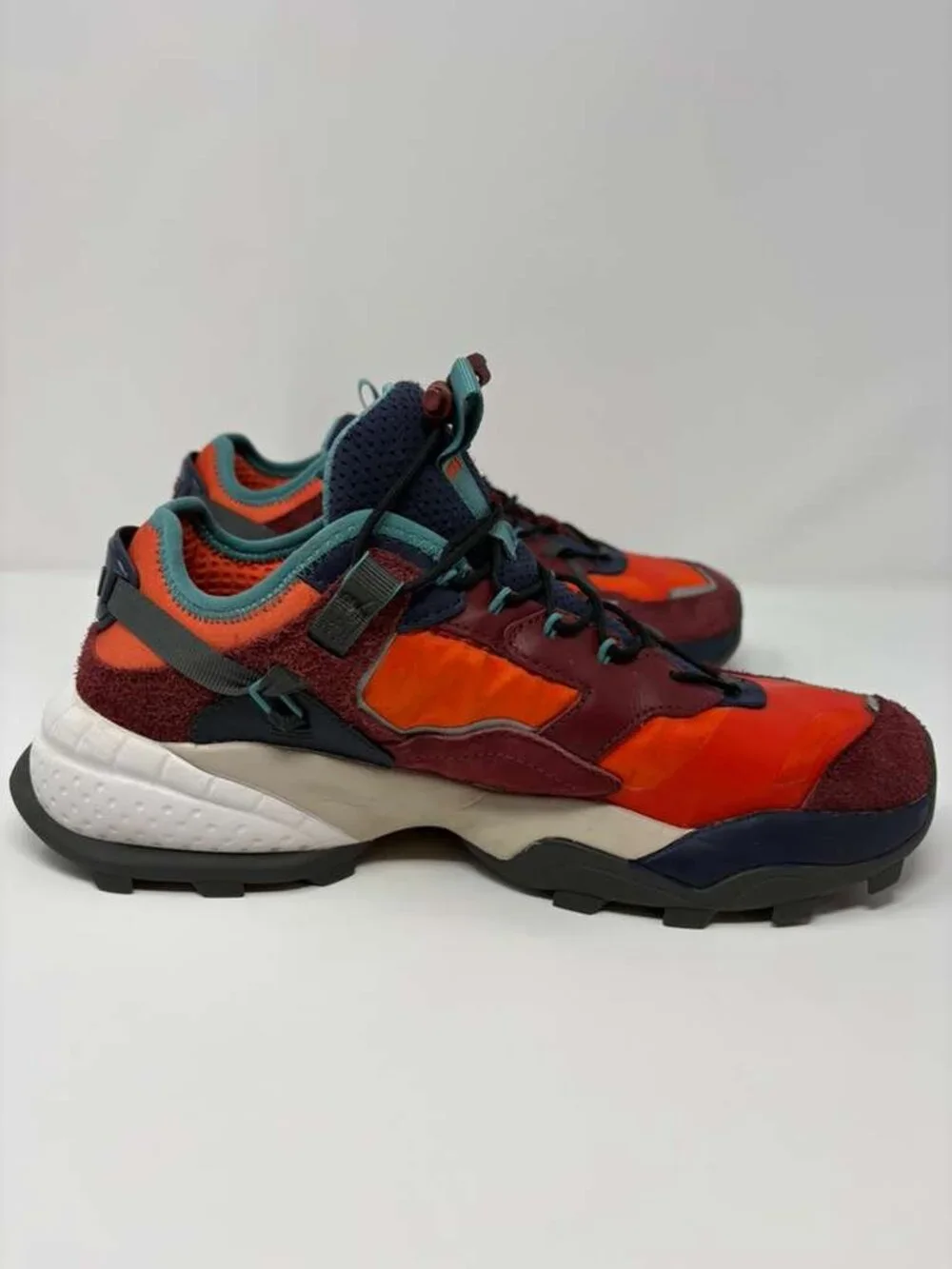 Lacoste L-Guard Breaker Sneakers Mens US 9.5 Orange Burgundy Shoes